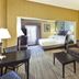 Country Inn & Suites by Radisson, Benton Harbor-St room with bed, sofa, desk and lamps in Benton Harbor