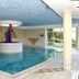 Indoor pool at Hotel Landgasthof Hohenauer Hof in Hohenau with tiled walls and large windows
