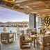 Santa Marina, a Luxury Collection Resort, Mykonos beachfront terrace dining with sea views in Ornos