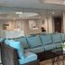 Gulfview Hotel - On the Beach lobby seating area with turquoise sofa in Clearwater Beach