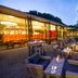 Bilderberg Hotel 't Speulderbos in Garderen, outdoor patio dining area with lounge seating at dusk