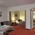 Hotel Három Gúnár room in Kecskemét with open sleeping area and bathroom doorway