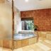 Yugawara Bay Mandarin House in Yugawara, bathroom with soaking tub, shower, and window view