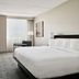 Cleveland Marriott East room in Warrensville Heights with king bed, desk, chair and window view