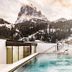 Hotel Touring Wellness and Relax rooftop infinity pool with mountain views in Santa Cristina Valgardena