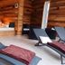 Berg & Spa Hotel Gabelbach in Ilmenau with indoor relaxation loungers and wood-paneled spa seating area