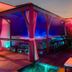 Ashbys Accommodation & Spa hire, Portsmouth: illuminated spa cabana with hot tub, seating and lounge bed