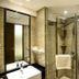 Dunhe Apartment Guangzhou bathroom with glass shower, toilet, sink and towel rack