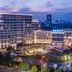Parkyard Hotel Jiaxing in Jiaxing at dusk with illuminated buildings and landscaped courtyard