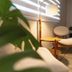 Village Iguassu Hotel lounge in Foz do Iguaçu with chairs, side table, lamp and potted plants