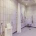 Accessible bathroom at Purple Roomz Preston South (Cuerden Way) in Preston with shower, grab bars and toilet