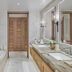 Four Seasons Hotel Silicon Valley at East Palo Alto bathroom with soaking tub, double vanity and glass shower