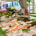 Market stall with fresh fish and produce near Neuilly Park Hotel in Neuilly-sur-Seine
