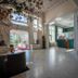 Landgoed Lauswolt lobby in Beetsterzwaag with chandeliers, marble floor and reception desk