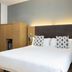 Petit Palace Plaza del Carmen Madrid guest room with king bed and modern wood headboard