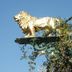 Gasthof zum Löwen in Weißenhorn sign with golden lion statue on ornate bracket