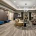 Homewood Suites by Hilton Burlington lobby with seating area and chandelier
