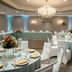 Banquet hall at Four Points by Sheraton Milwaukee North Shore in Brown Deer with round tables and chandelier