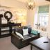 The Manor House Hotel, Dronfield: lounge with leather sofa, fireplace, window seat and coffee table