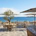 Santa Marina, a Luxury Collection Resort, Mykonos terrace dining with sea views in Ornos