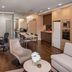 Fraser Suites Singapore living and dining area with modern furnishings and kitchen