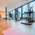 Best Western Plus Kurhotel an der Obermaintherme gym in Bad Staffelstein with bikes, treadmills and large windows