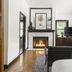 Gaige House in Glen Ellen guest room with fireplace, TV, and wood floors