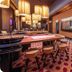Grandhotel Brno in Brno: stylish casino-style lounge with gaming tables and hanging pendant lights