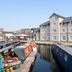 Premier Inn Huddersfield Central by the canal in Huddersfield with moored boats and waterside views