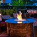 Hilton Garden Inn Riverhead rooftop patio with fire pit and lounge seating