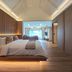 Cocohut Beach Resort, Ko Pha Ngan: modern bedroom with floating bed and bright ocean view