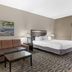 Best Western Plus McDonough Inn & Suites room with bed, sofa, coffee table and floor lamp in McDonough