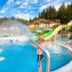 Eco Terme Snovik, Kamnik outdoor pool with water jets, slide and hillside lodges in Laze v Tuhinju