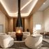 Red Roof Plus+ Vancouver Airport in Richmond lobby with modern seating and central fireplace
