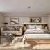 Red Roof Plus+ Vancouver Airport in Richmond: guest room with bed, sofa, coffee table and wall art