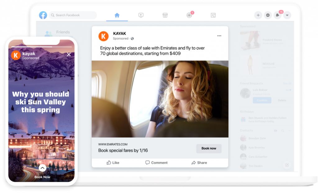 Advertising products KAYAK