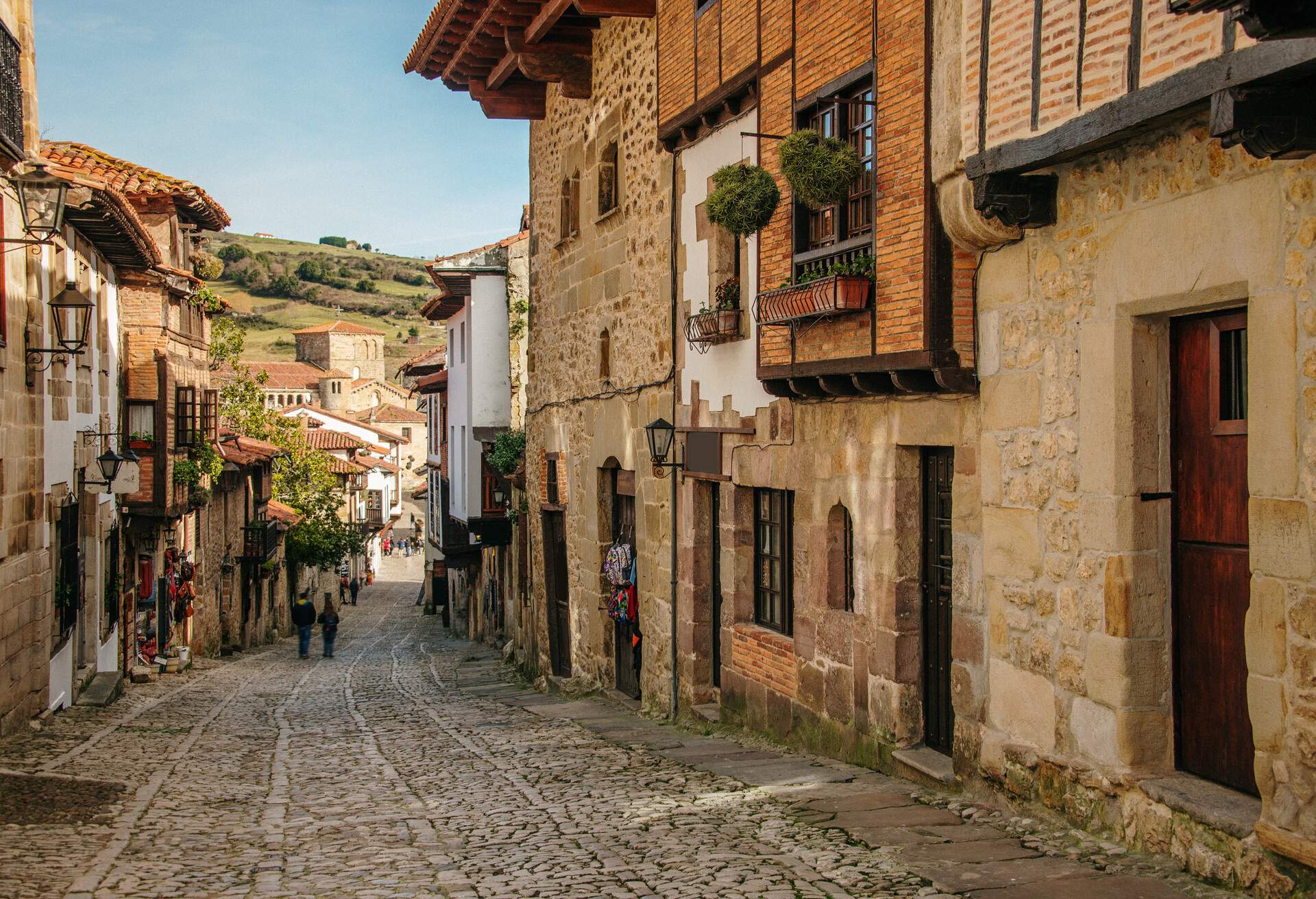 A street in Santillana del Mar, an important touristic destination in Cantabria, Spain