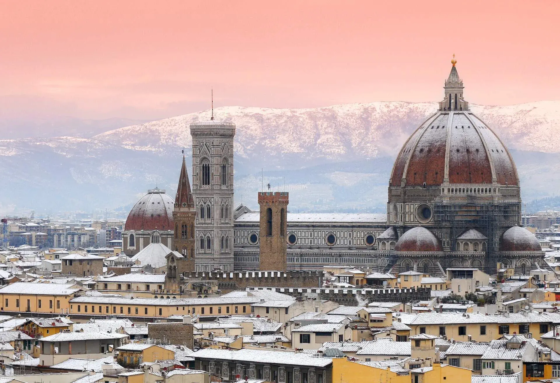Florence Duomo covered with snow