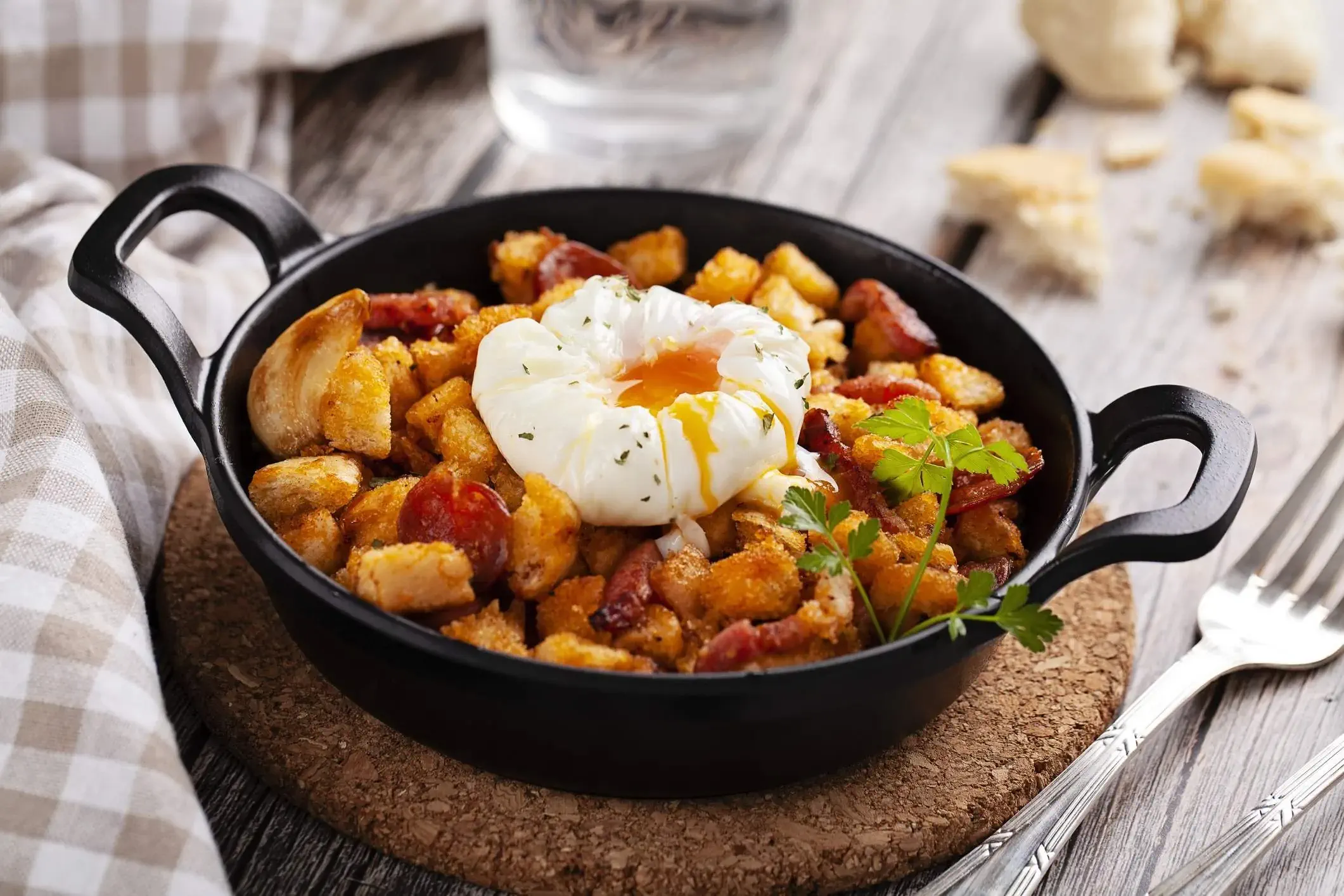 Migas in a cast iron pot 