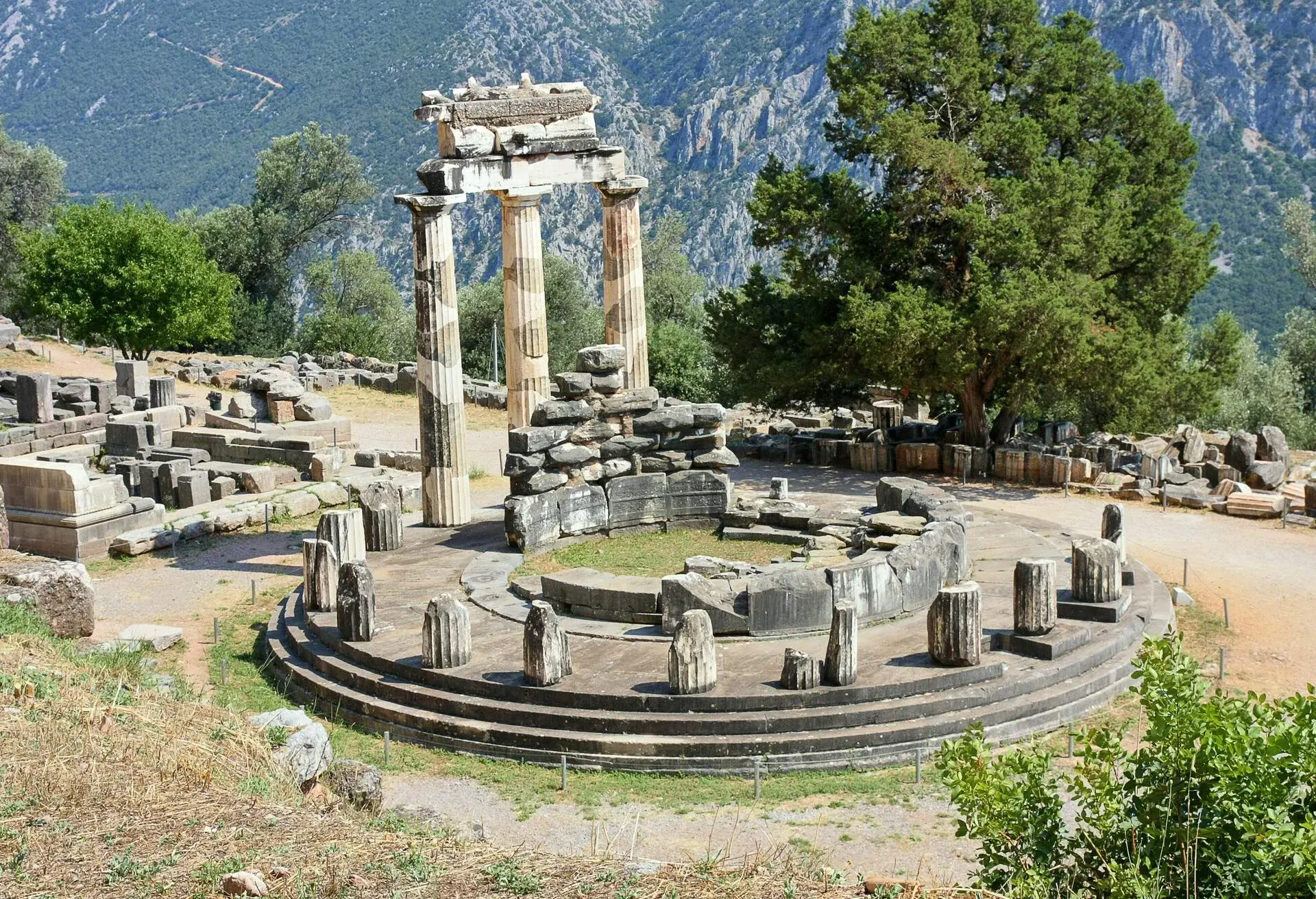 Ruins in Delphi in Greece