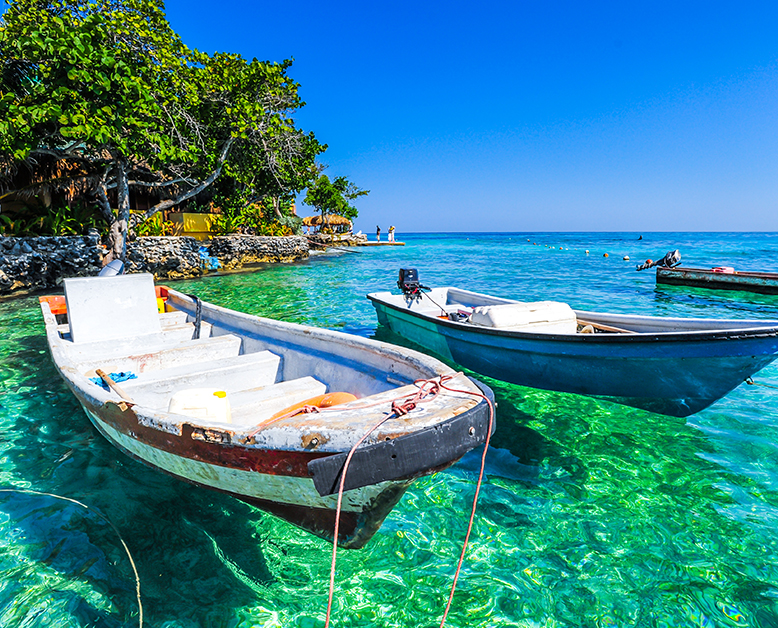 boats in ocean off cartagena