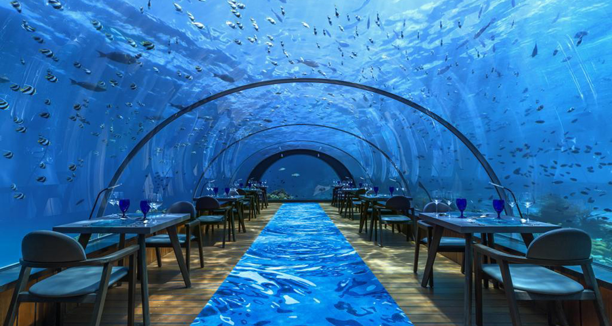 Underwater restaurant in Maldives