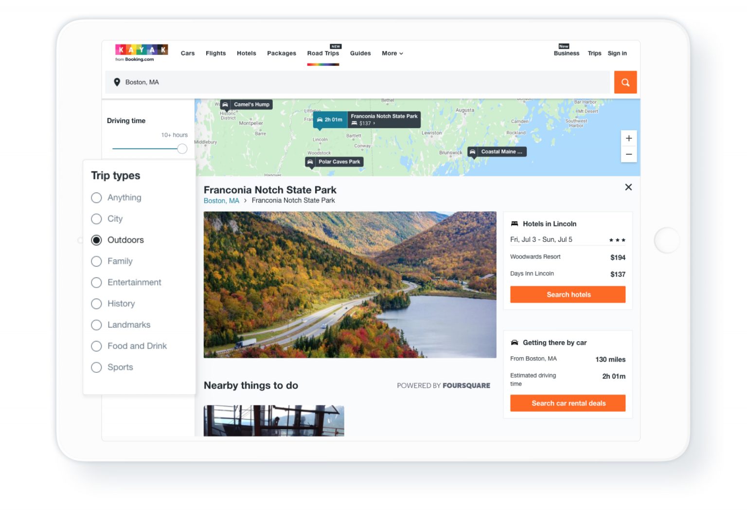 Find your next road trip with Road Trips Nearby