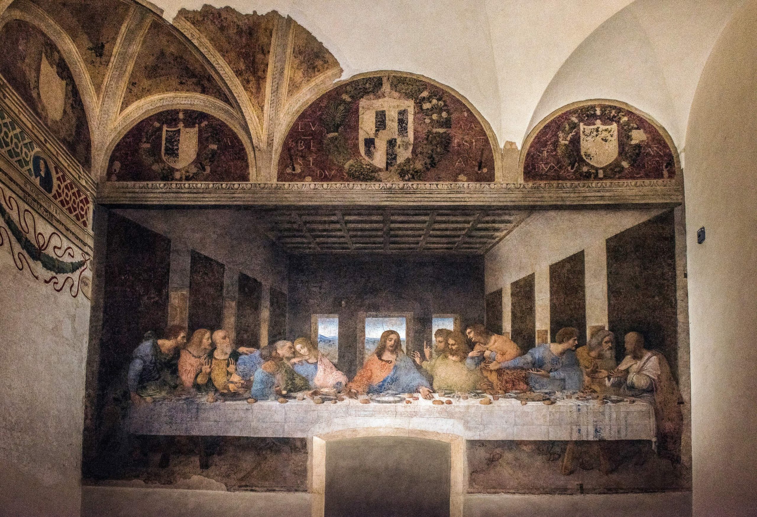 A mural of the Last Supper by Leonardo Da Vinci.