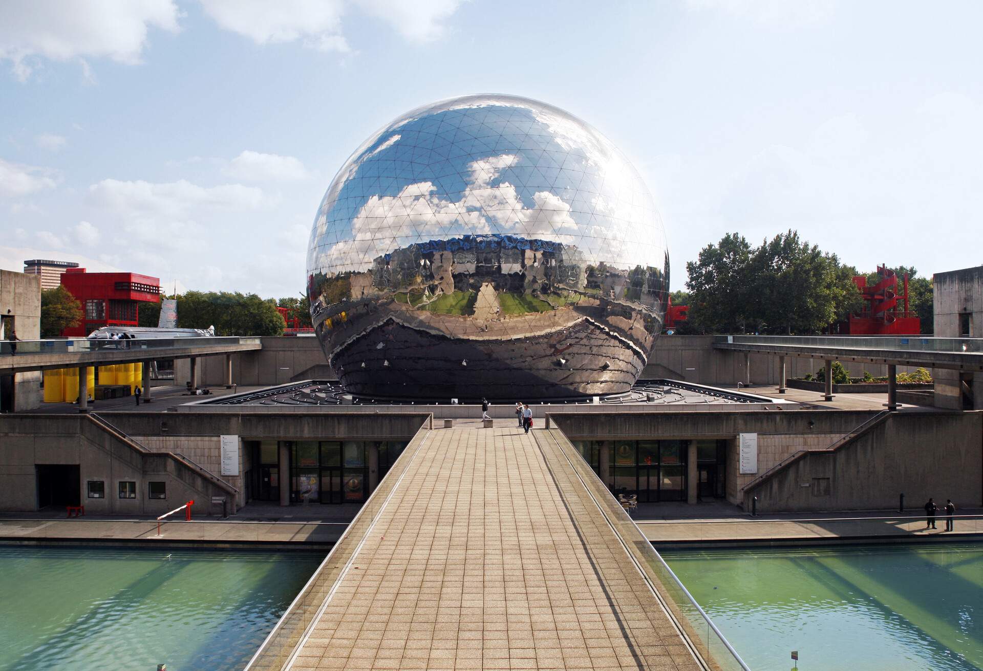 The Géode geodesic dome in La Villette, Paris France