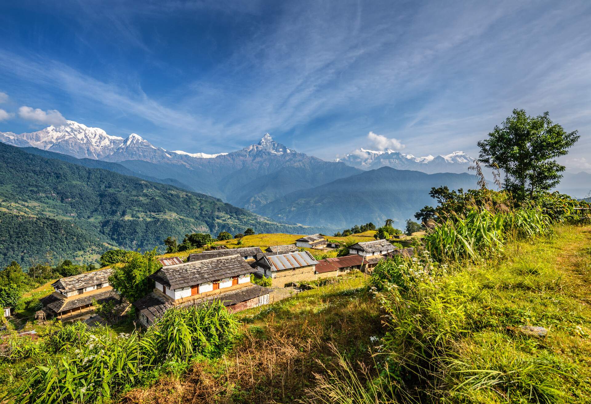 NEPAL_POKHARA_Nepalese village in the Himalaya mountains