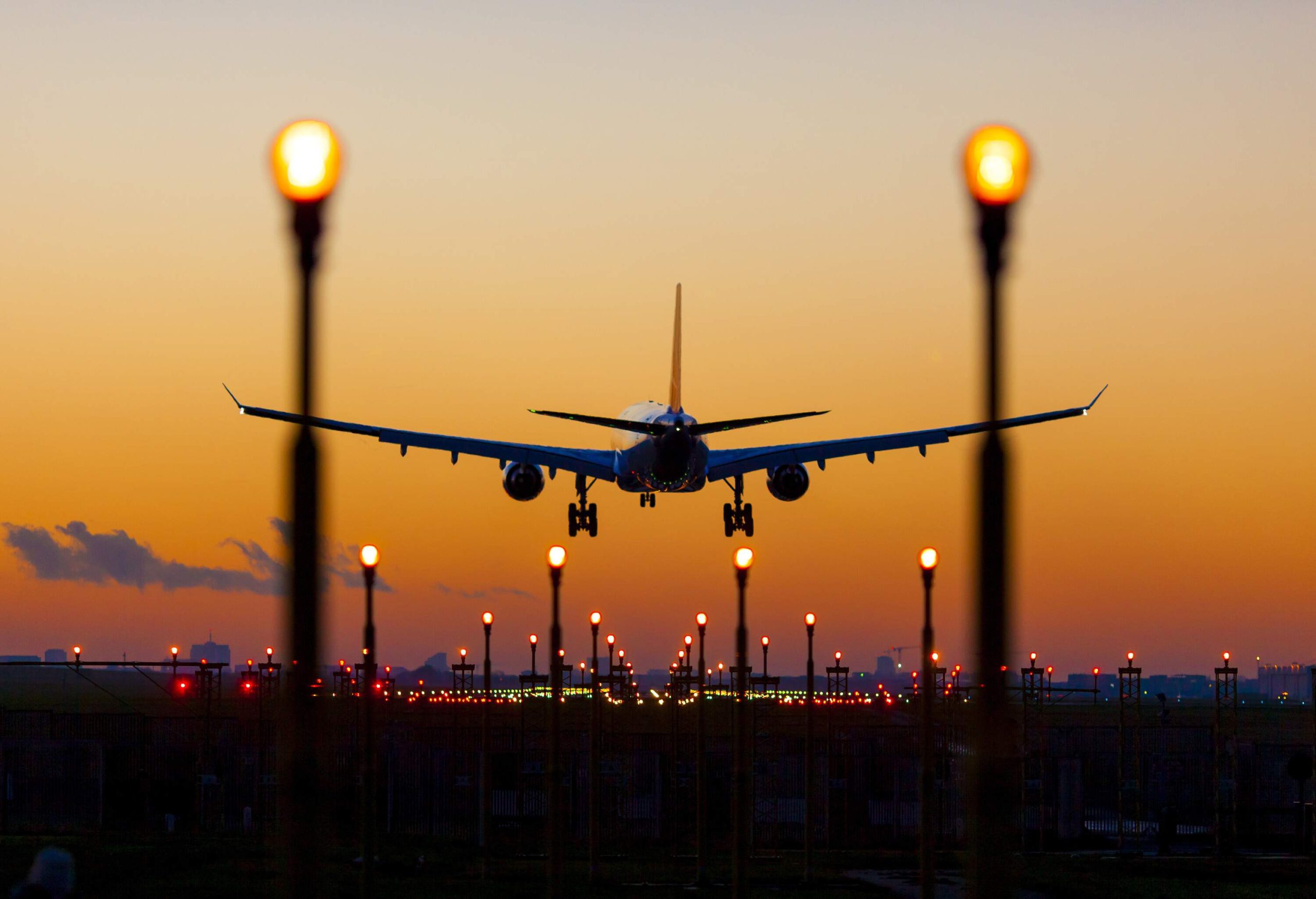sunset landing in Brussels Zaventem Airport; Shutterstock ID 581280244; Purpose: email; Brand (KAYAK, Momondo, Any): kayak