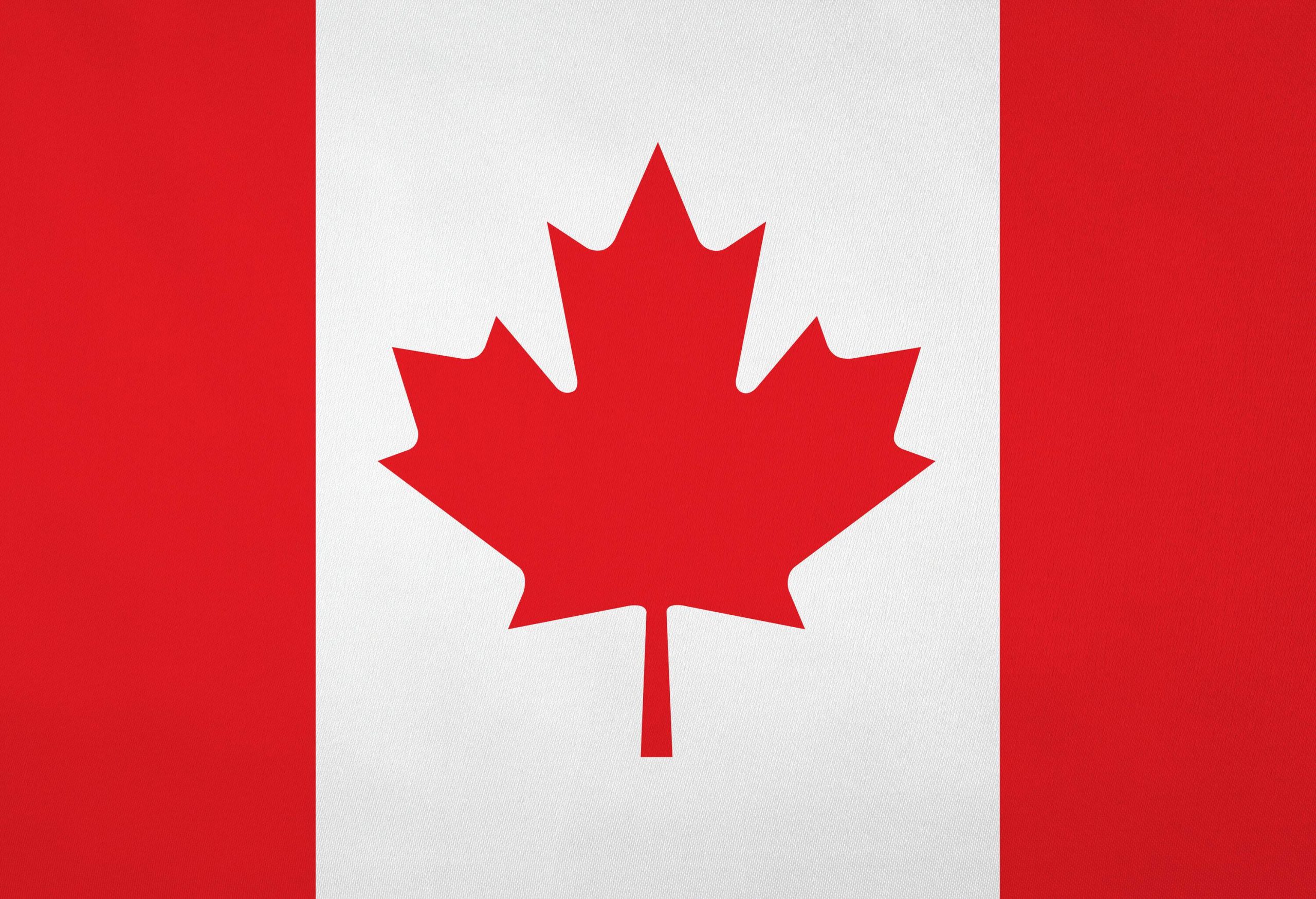Canadian flag with satin texture.