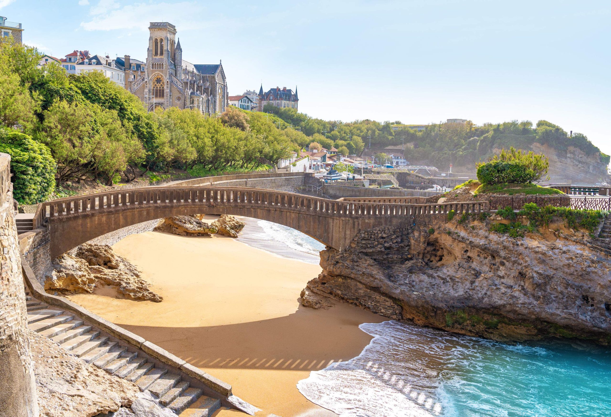 Biarritz bridge in New Aquitaine, Atlantic Pyrenees in French Basque Country of France