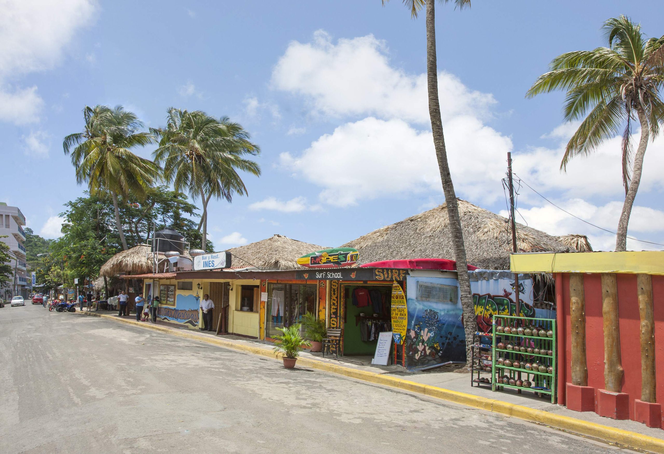 Avenida del Mar in San Juan del Sur, one of the top surfing destinations in Central America